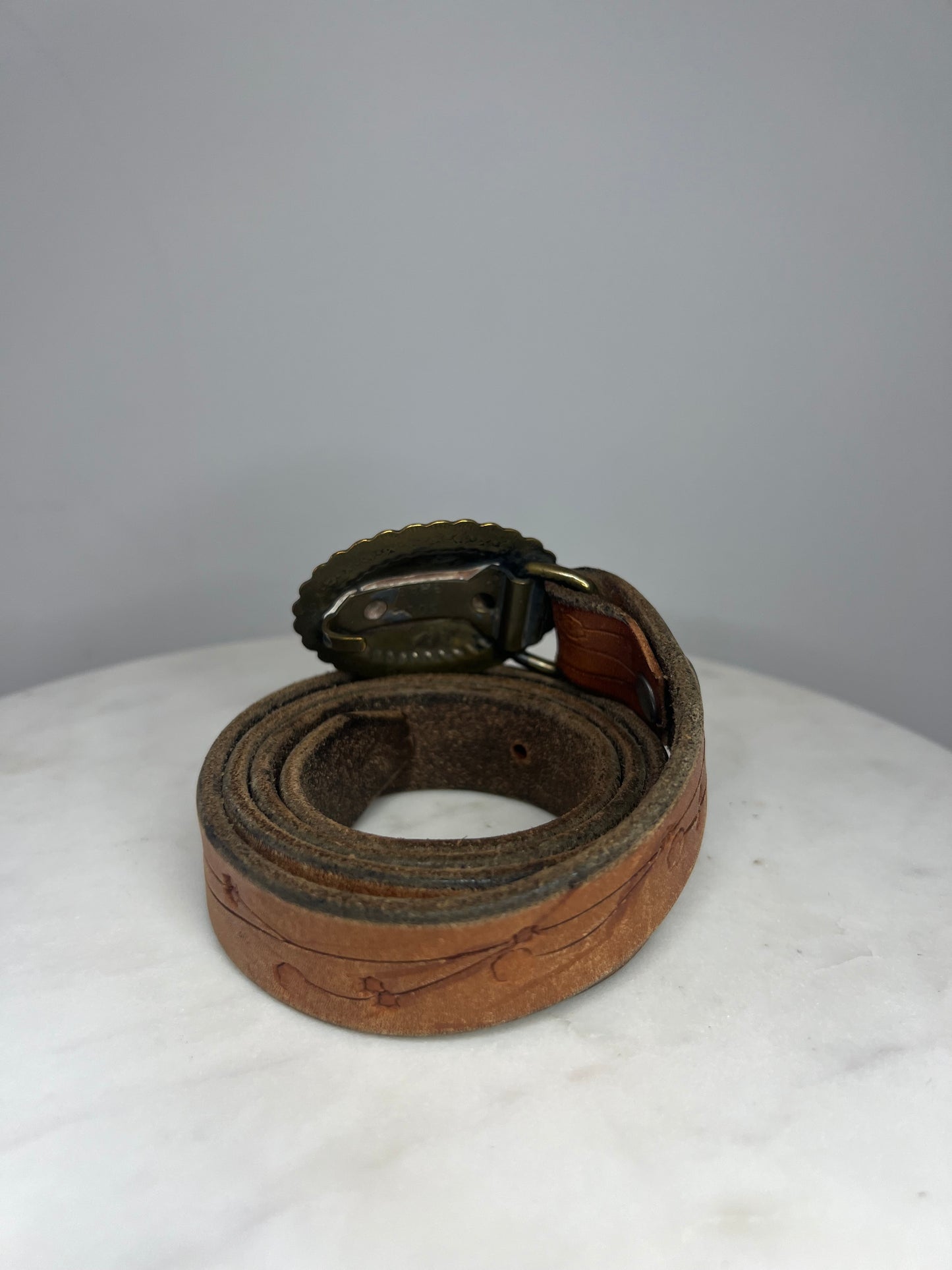 Thin Leather Concho Belt