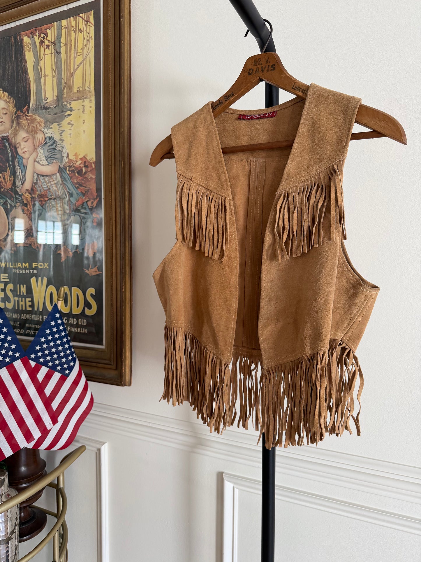 Vintage Suede vest with fringe