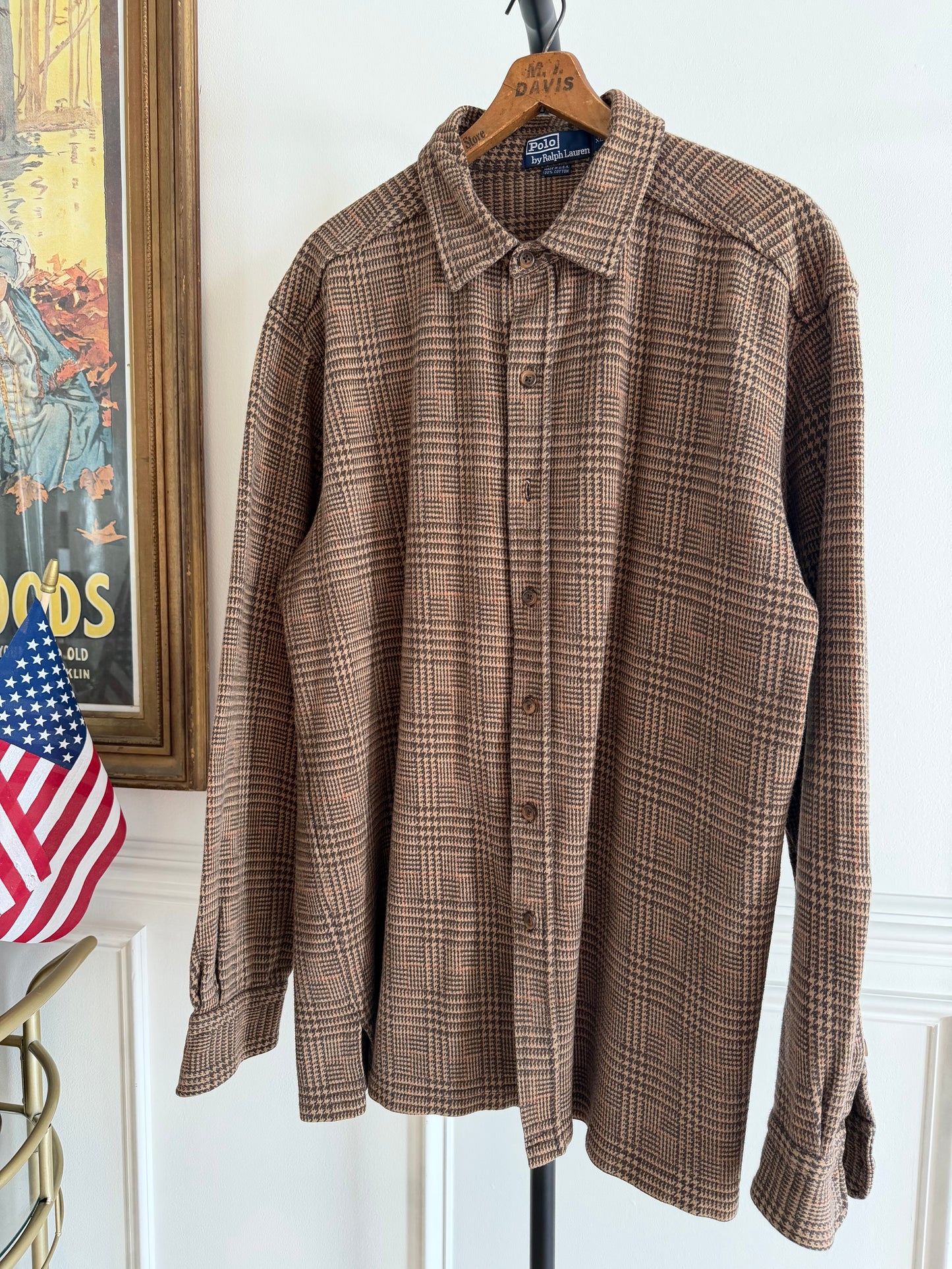 Vintage Ralph Lauren houndstooth button down shirt