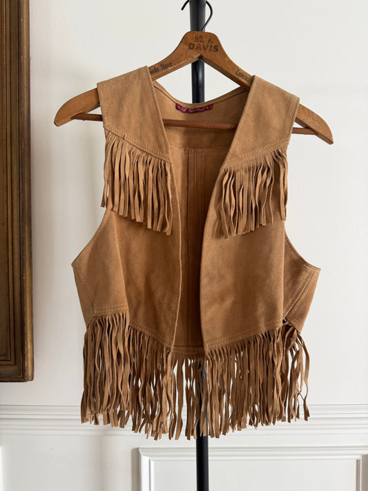 Vintage Suede vest with fringe