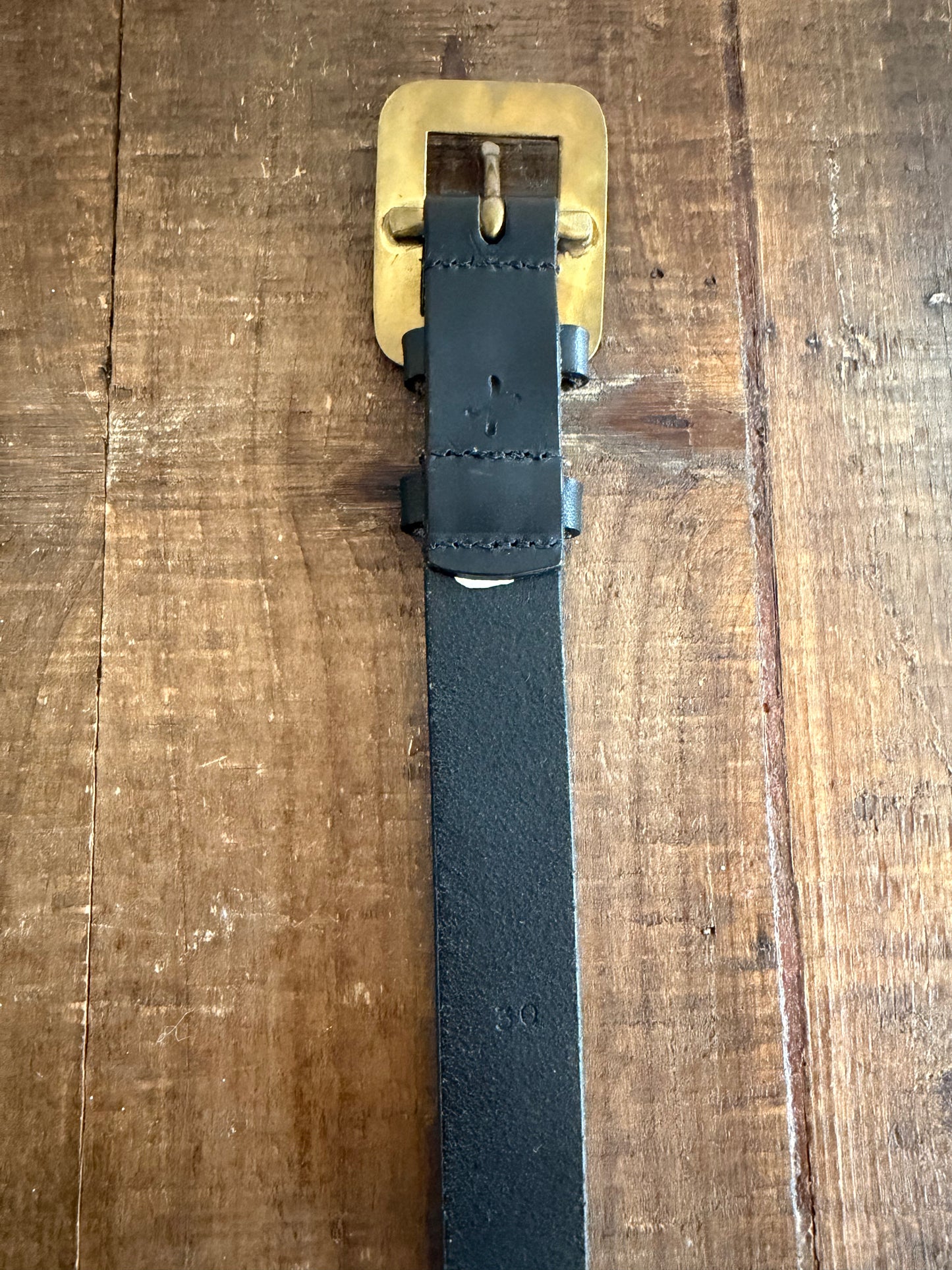 Vintage Ralph Lauren Thin Gold Buckle leather Belt