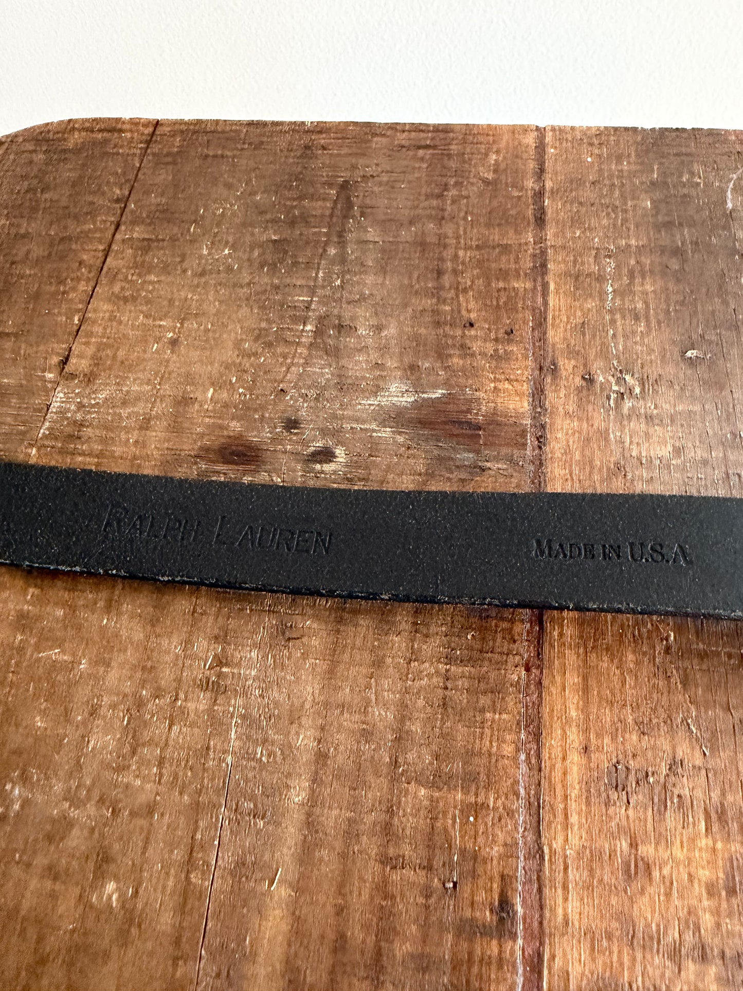 Vintage Ralph Lauren Thin Gold Buckle leather Belt