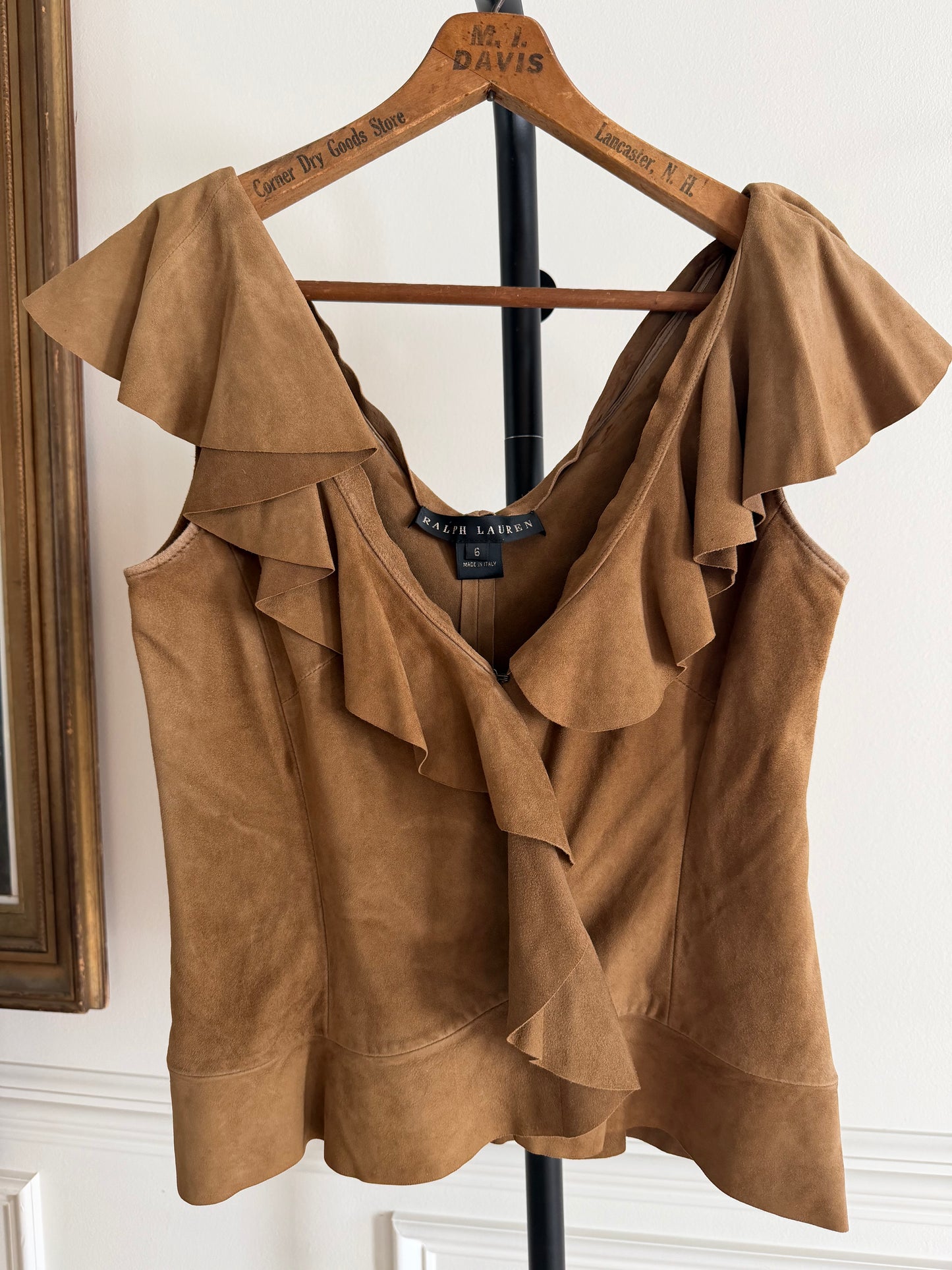 Vintage Ralph Lauren suede top