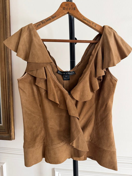 Vintage Ralph Lauren suede top