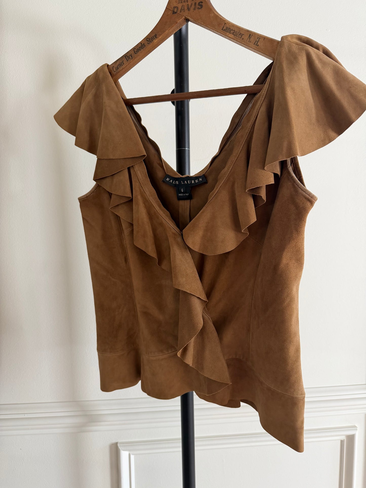 Vintage Ralph Lauren suede top