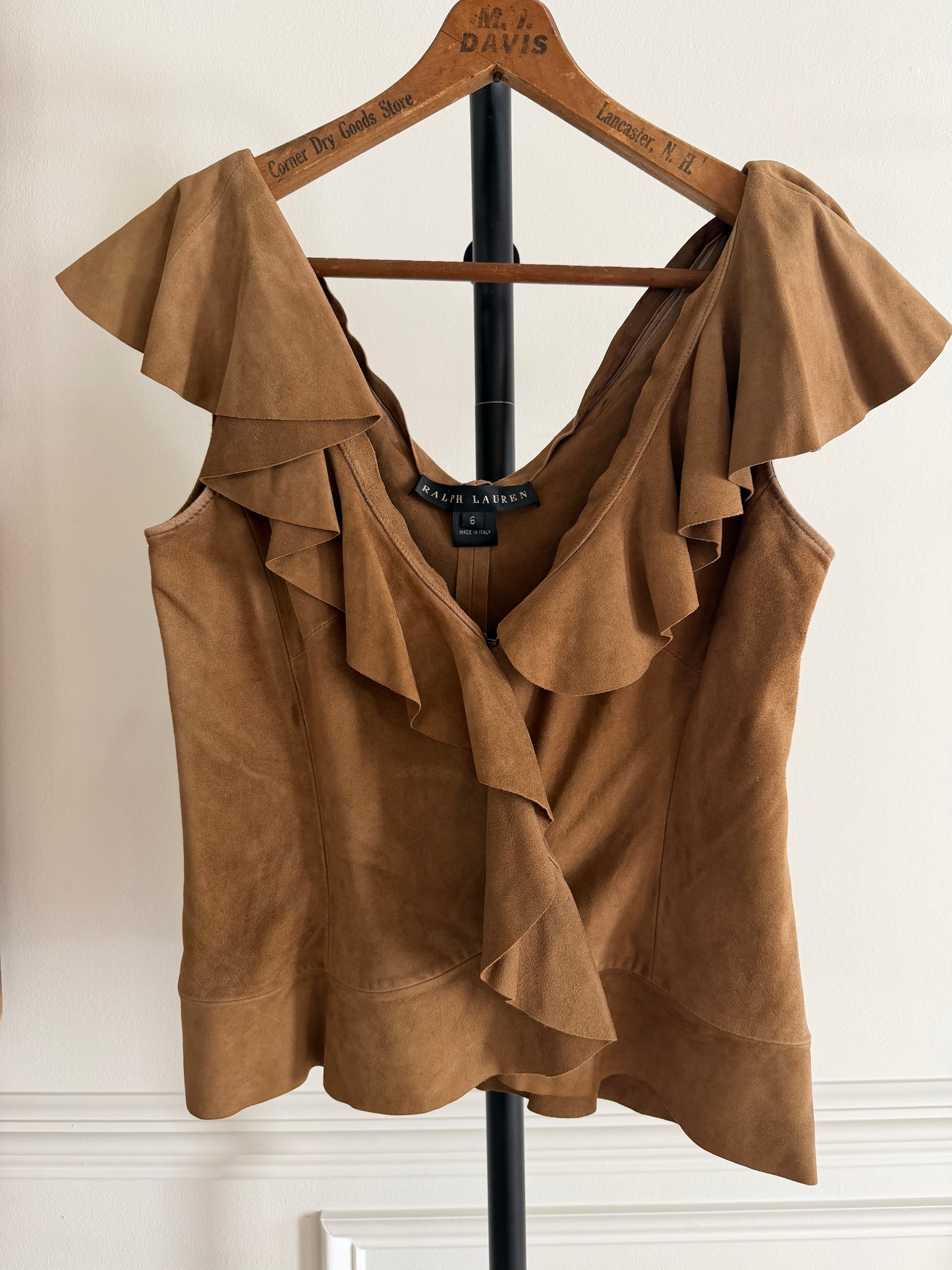 Vintage Ralph Lauren suede top